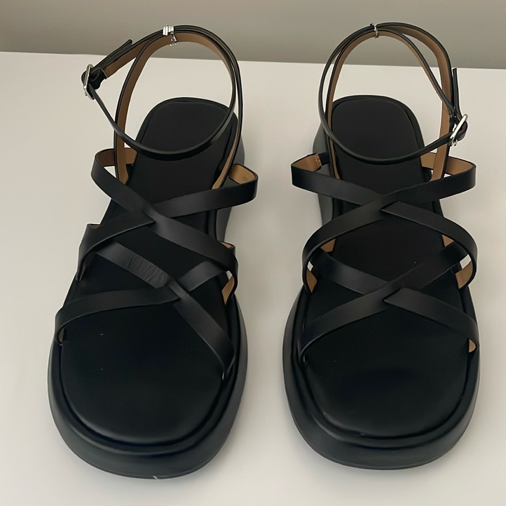 Madewell Sabina Flatform Sandal Black Leather Women’s (size 9.5)